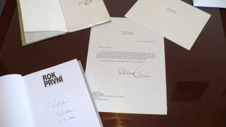 Dopis od Václava Klause autorovi výstavy